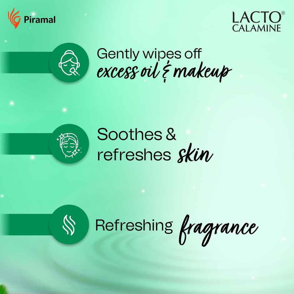 Lacto Calamine Makeup Remover Wipes With Aloe Vera, Cucumber And Vitamin E