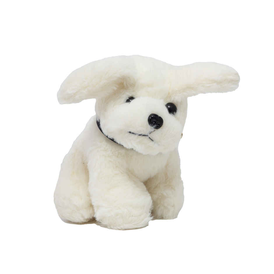 Babique Dog Sitting Plush Soft Toy Cute Kids Animal Home Decor Boys/Girls White (25 cm)