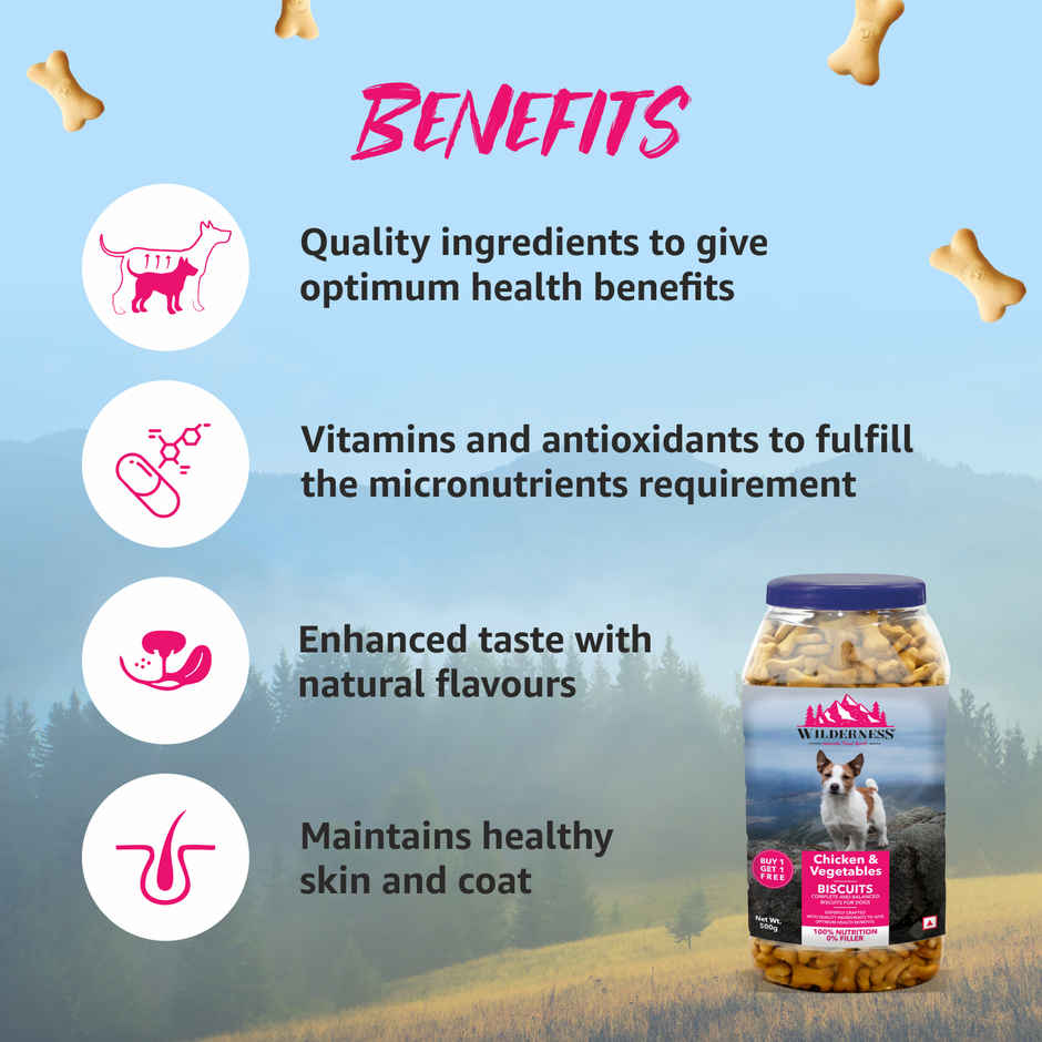 Wilderness Chicken And Vegetable Biscuits Dog Treats ( Buy 1 Get 1 Free)