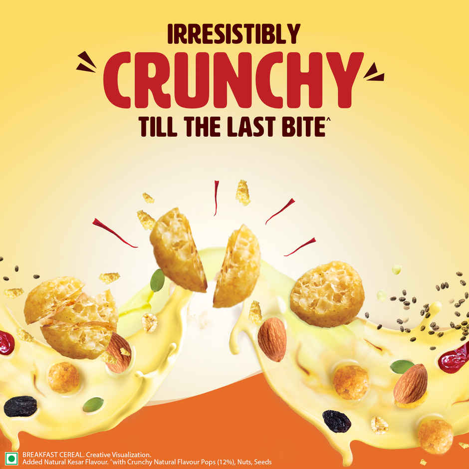 Saffola Muesli Kesar Crunch With Flavour Pops, Fruits, Nuts, Seeds, Millets (15 In 1)