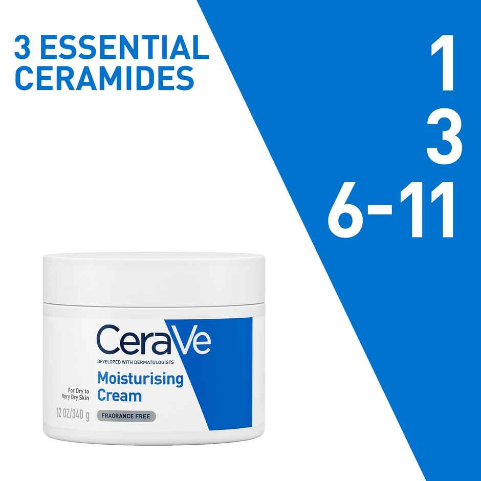CeraVe Moisturizer For Dry Skin, Barrier Repair Cream With Ceramides, Dermatologist Recommended