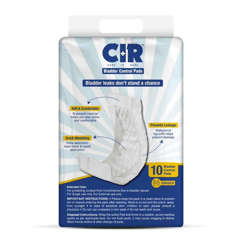 CIR Bladder Control Pads for Moderate Incontinence | Absorbs 15X of its Own Weight