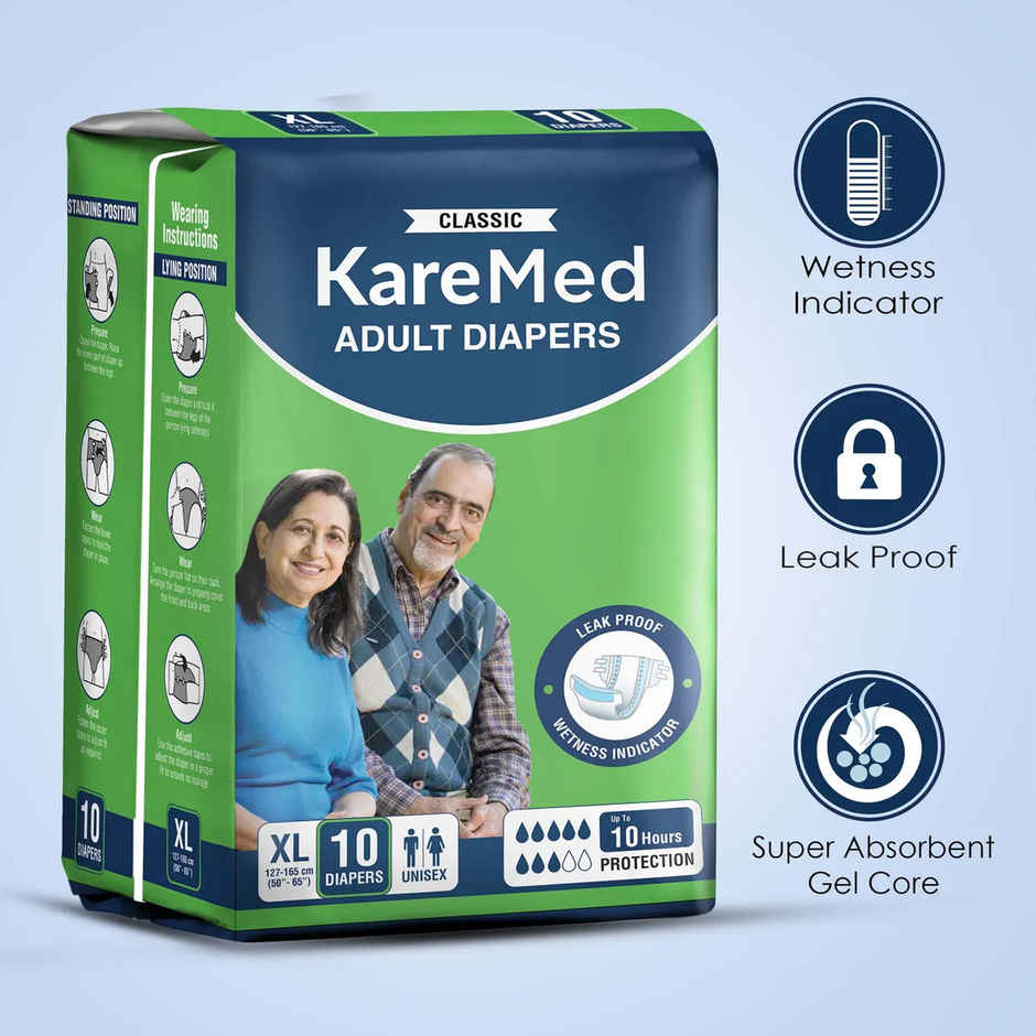 KareIn Classic Adult Diaper (Tape, XL , 125-165 cm)