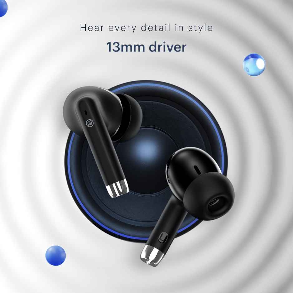 Noise Buds Aero TWS Earbuds with 45hrs Playtime, Instacharge and 13mm Driver Truly Wireless Earbuds, Bluetooth 5.3v - Charcoal Black