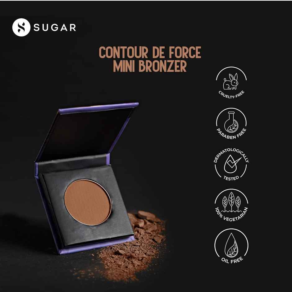 SUGAR Cosmetics Contour De Force Mini Bronzer - 01 Taupe Topper