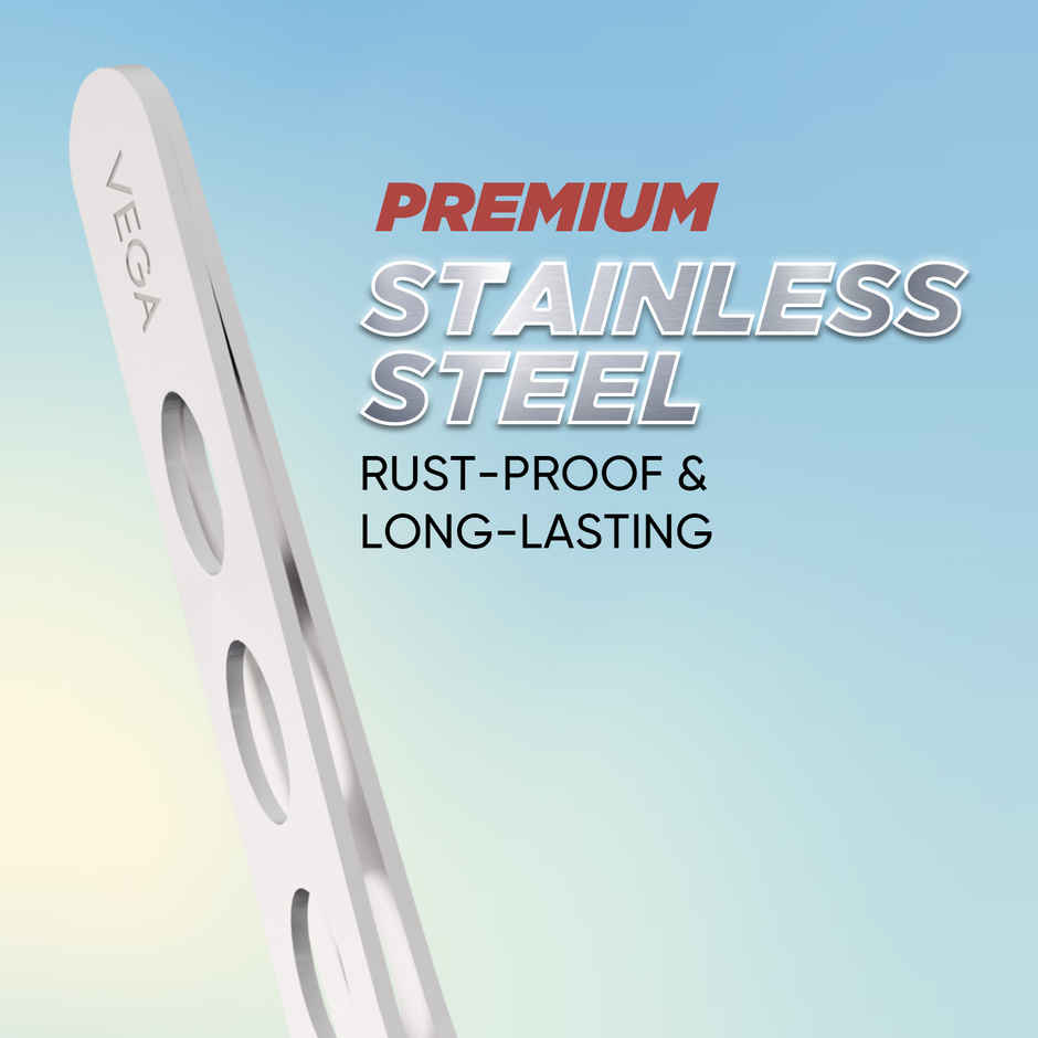 Vega Tweezer with Stainless Steel Square Tip, Rubber Grip for Women & Men (TW-04)