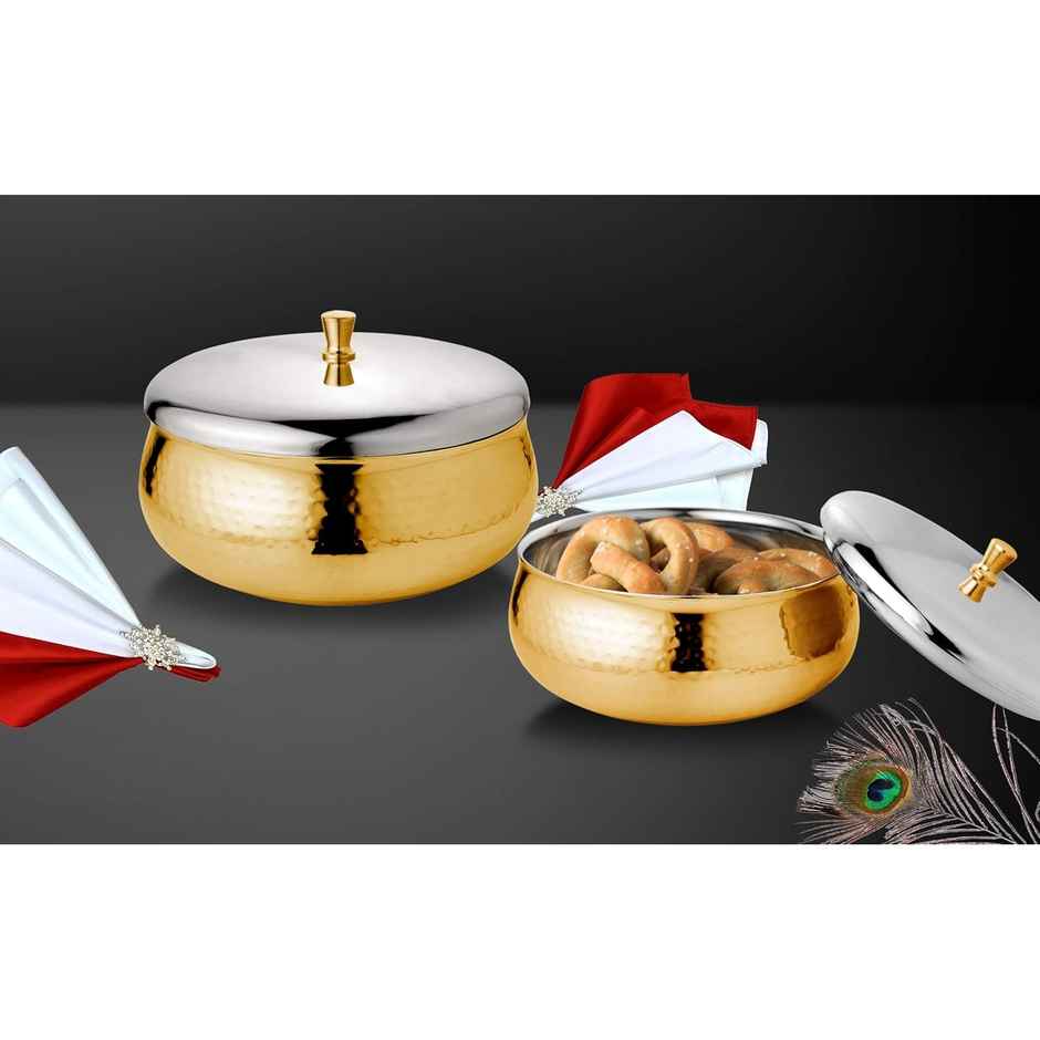 BAY6 Raga Serving Bowl - Serving Bowl - Gold - 800 ml