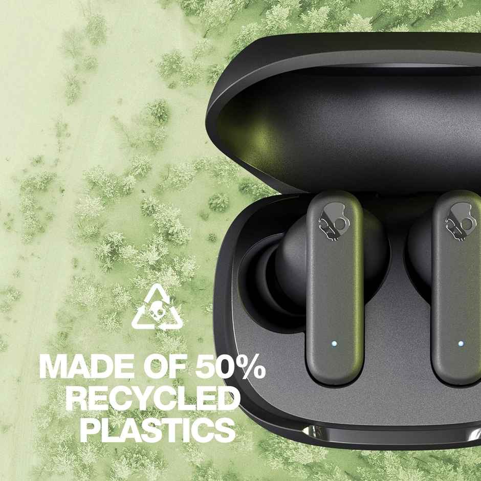 Skullcandy Smokin Bud In-Ear Wireless Earbuds,20 Hr Battery,Works With Bluetooth Devices - Black
