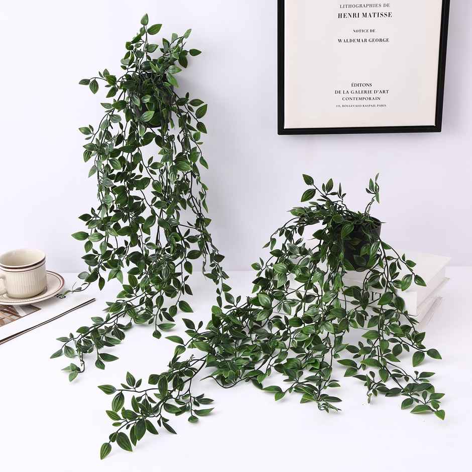 TIED RIBBONS Hanging Artificial Plant with Pot