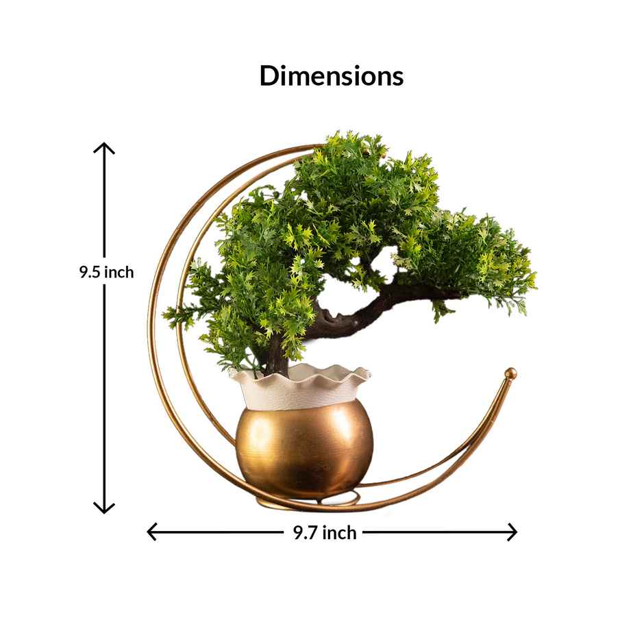TrustBasket Moon Arch Planter | Decorative Golden Pot with Stand for Indoor Plants & Home Decor