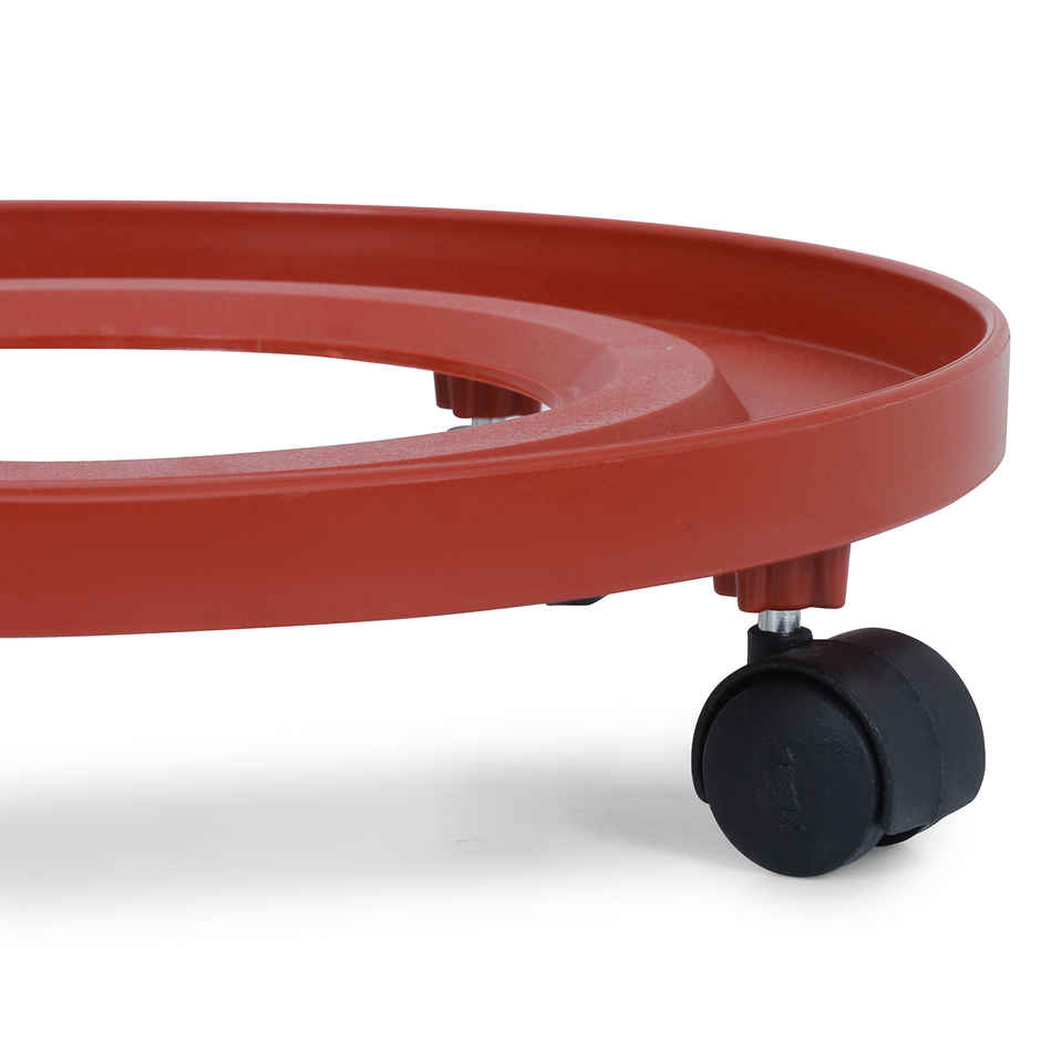 Anjali Super Durable Plastic Gas Cylinder Stand Stand Trolley | Hard Plastic | Red