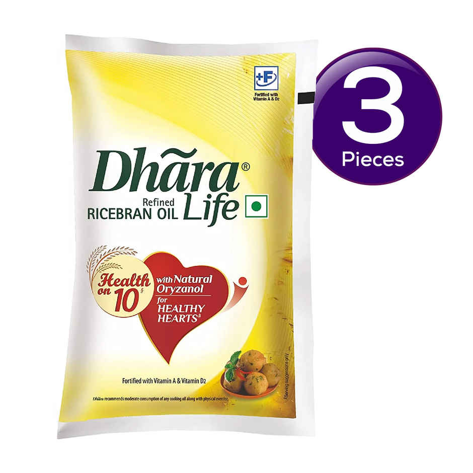 Dhara Life Refined Ricebran Oil | Pouch Combo