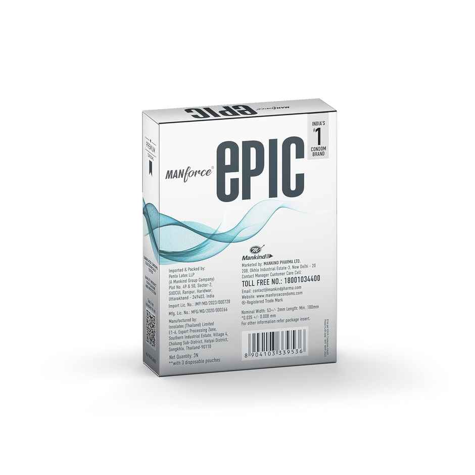Manforce Epic Thin-X Overloaded Ultra-Thin Extra Lube Condom (1pc) & Manforce Epic Thinx Ultra Thin Condoms | Lightweight & Comfortable (3pc) Combo