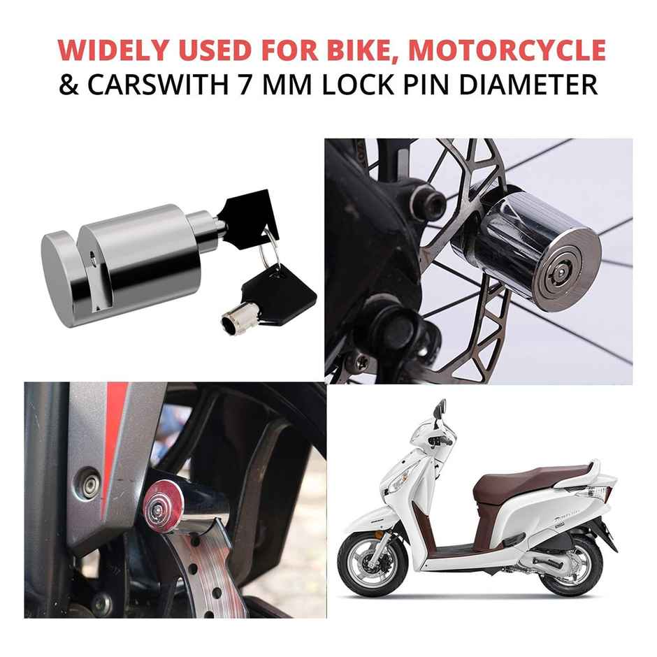 Autoguys Anti Theft Heavy Duty Stainless Steel Wheel Disc Brake Lock For Bike/Motorcycle Security