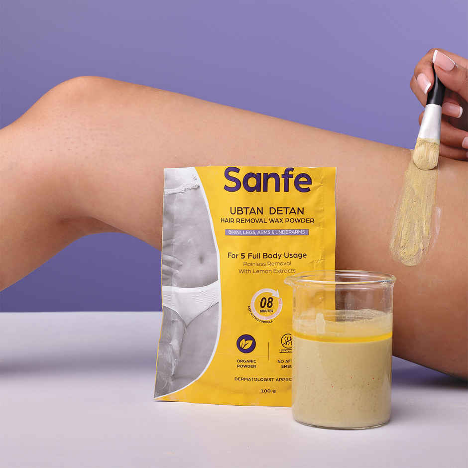 Sanfe Ubtan Detan Hair Removal Wax Powder 8 Minute Painless Organic
