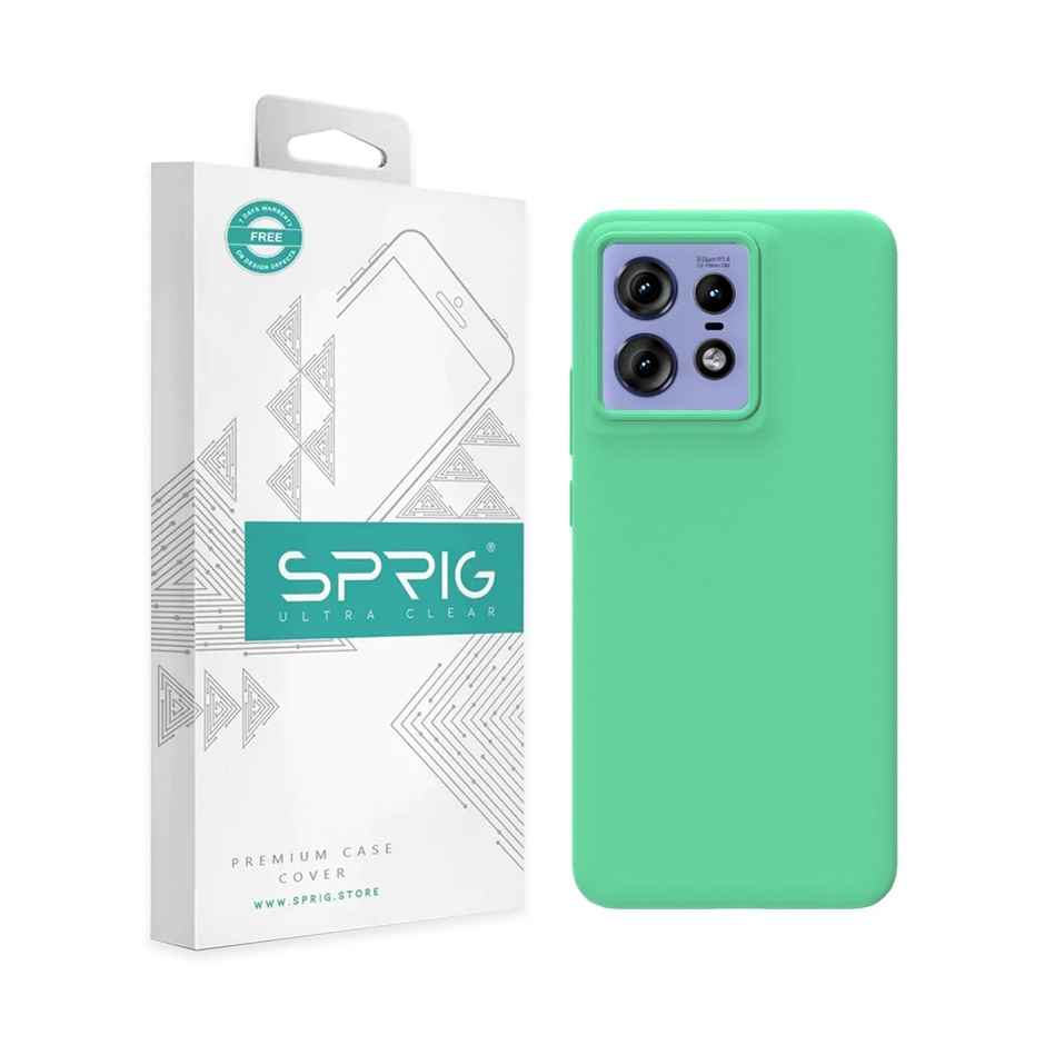 Sprig Liquid Silicon Back Cover/back Case for Moto Edge 50 Pro | Pastel Green