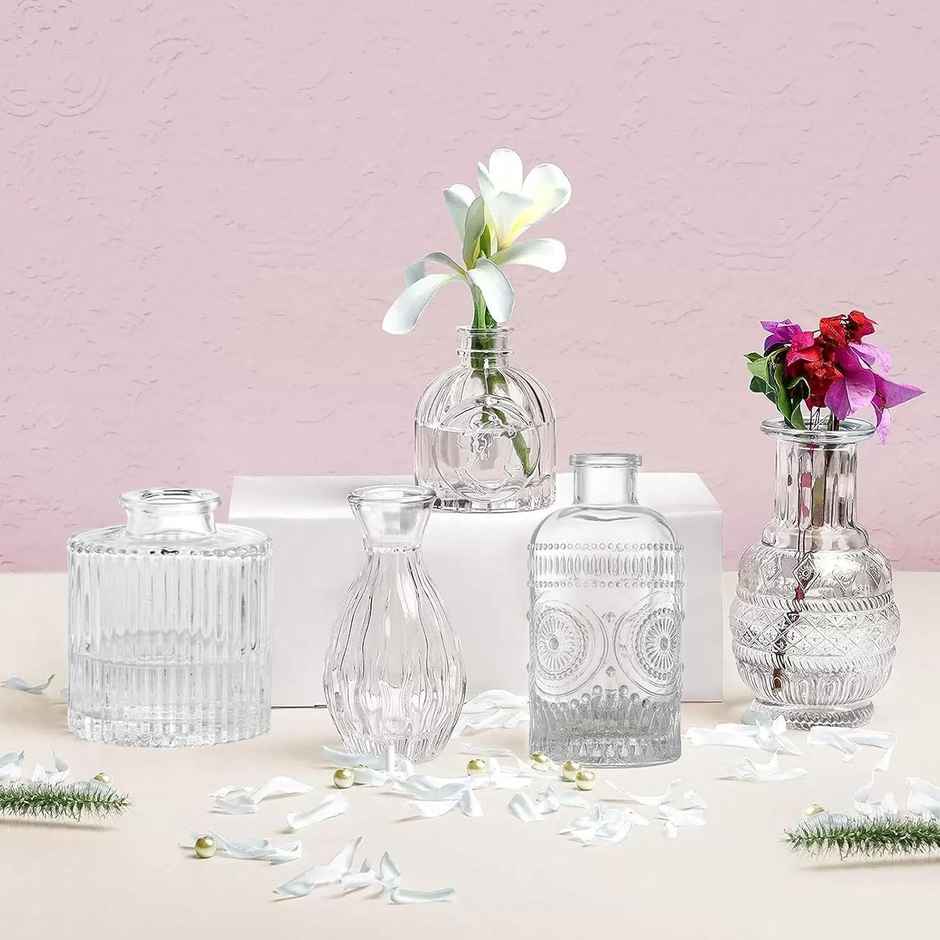 TIED RIBBONS Glass Vase Set | Transparent