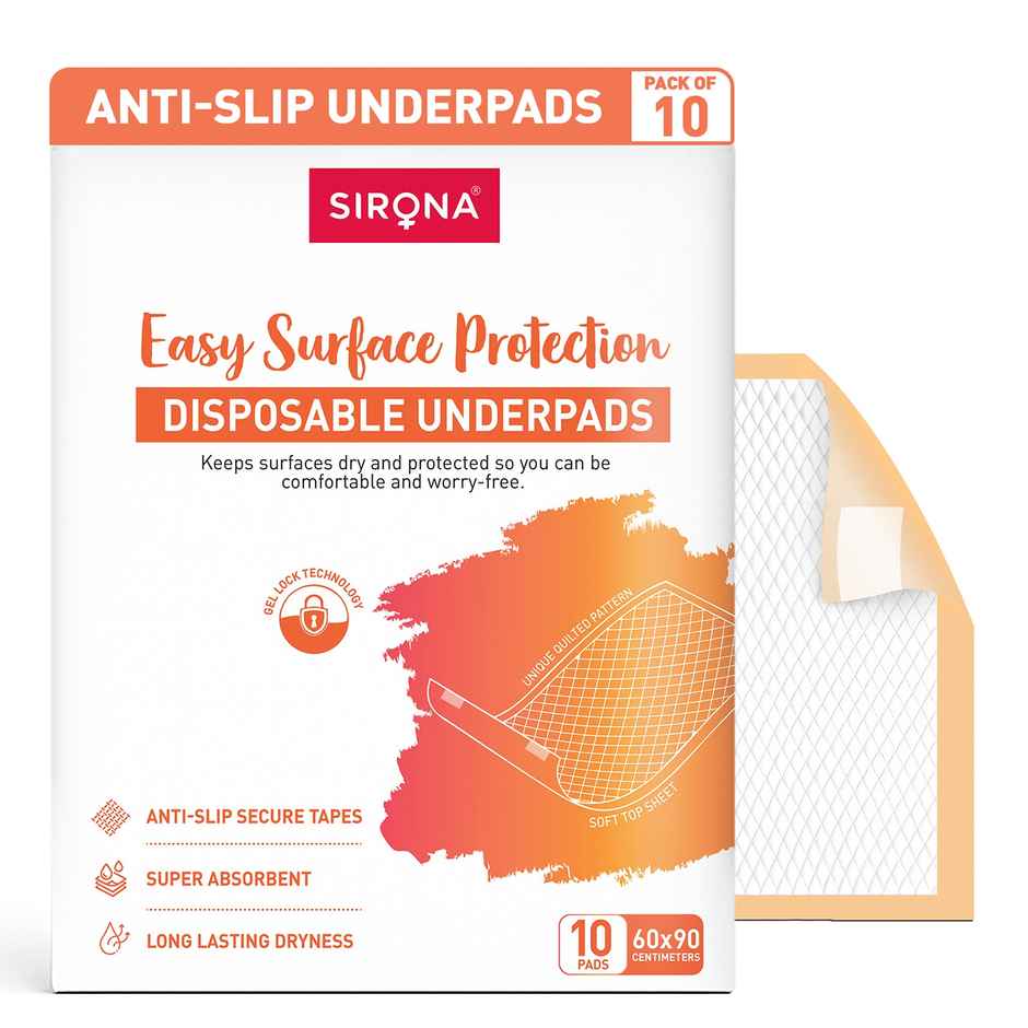 Sirona Disposable Underpads - Large | Gel-Lock Technology | Soft, Leak-Proof Protector | Anti-Slip