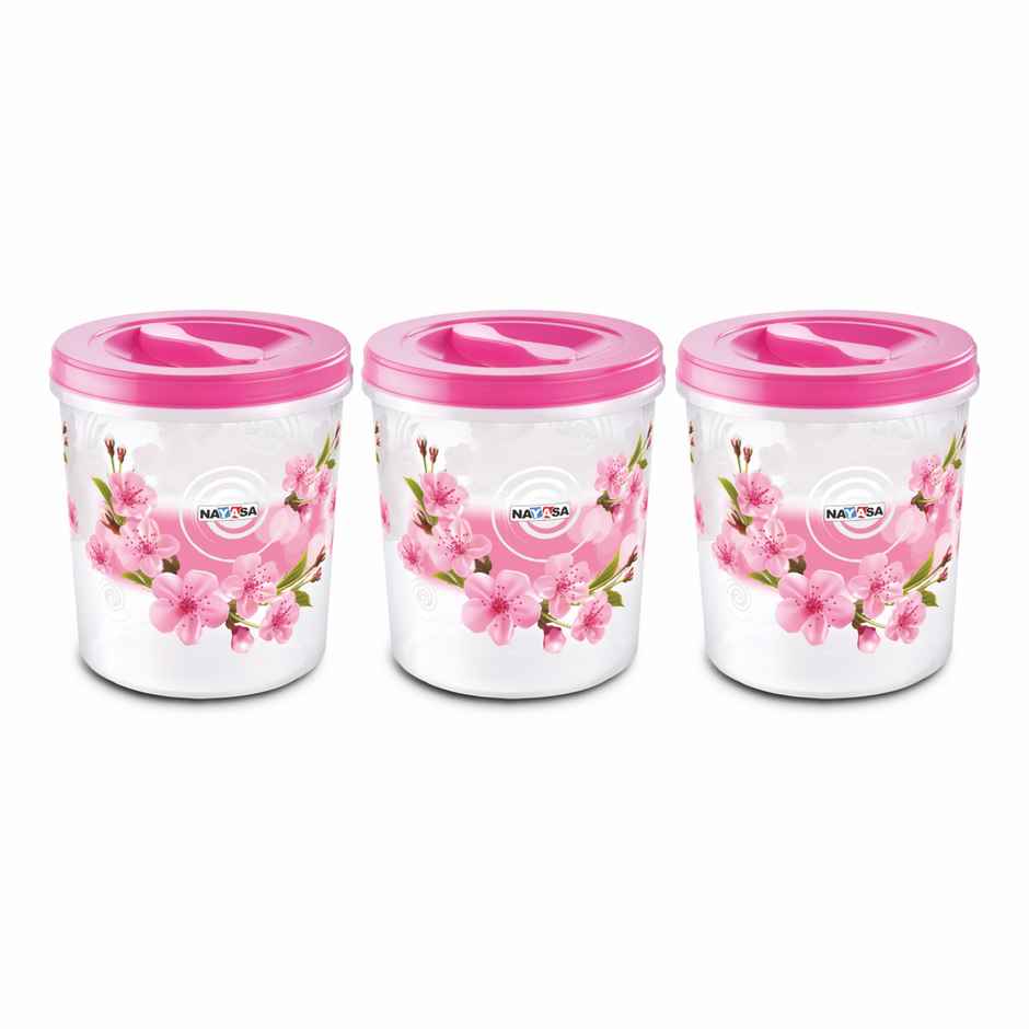Nayasa Plastic Store-In Set (58,59,60) | 5.2 L, 7.2 L, 11.2 L | BPA Free, Stackable & Modular Multi Purpose Plastic Container | Assorted