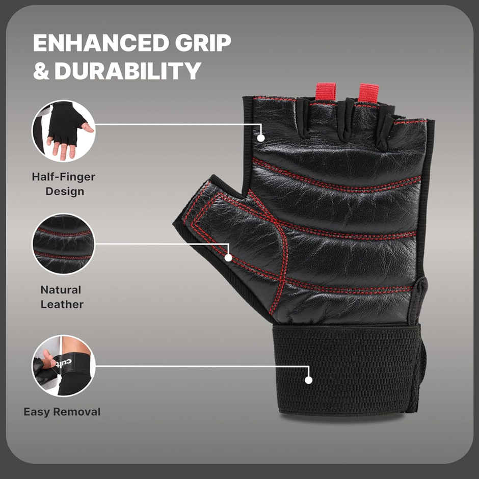 Cult Workout Gym Gloves | Small | Black/Red