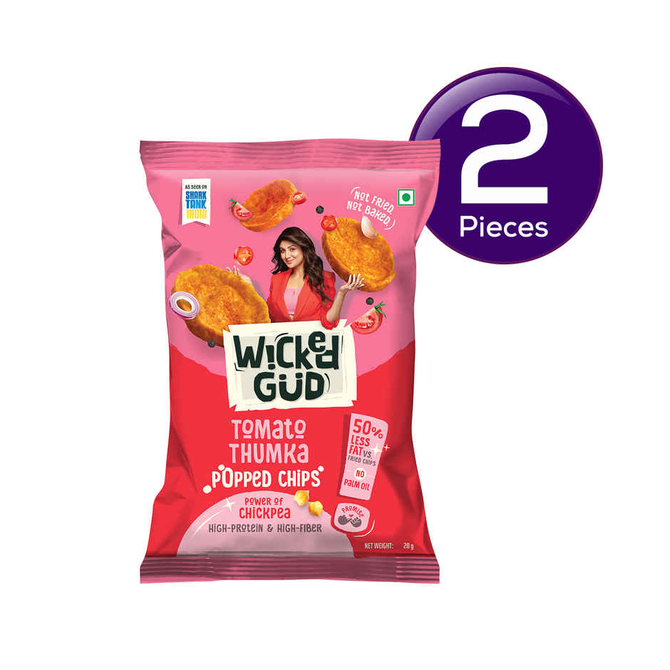 Wickedgud Chickpea Popped Chips - Tomato Thumka Combo