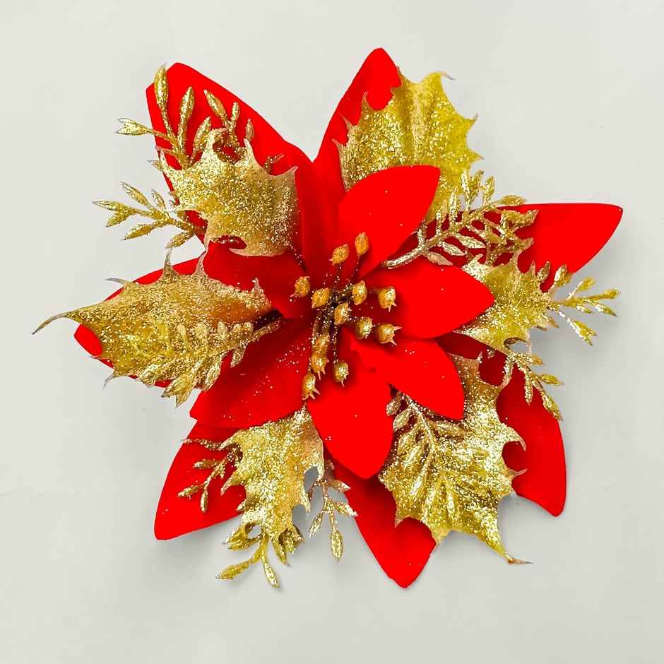 Christmas Decor Red Gold Flower | Special You