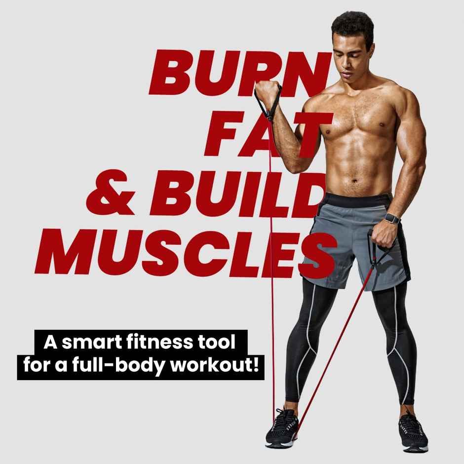 Slovic Tube Resistance Band for Full Body Workout & Exercise-Natural and Unbreakable Rubber