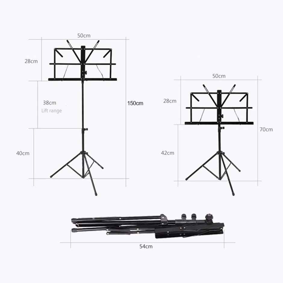 Kadence Music Stand NK06 - Portable Folding Notation Stand with Carrying Bag