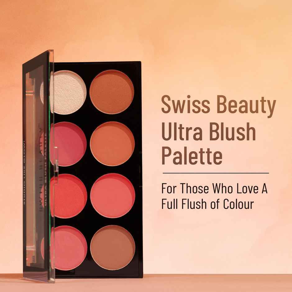 Swiss Beauty Highly Pigmented 8 -in-1 Ultra Blush Palette With Matte & Shimmer - 01