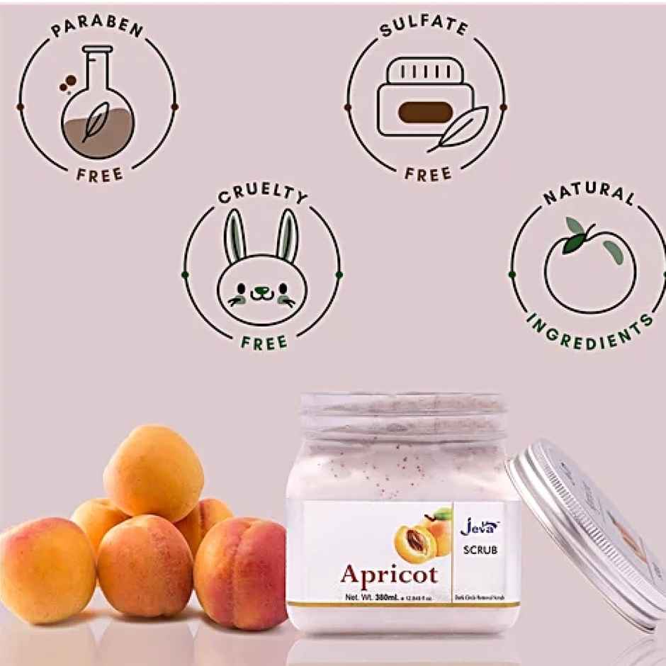 Jeva Apricot Body Scrub - Exfoliating & Dark Spot Reducing Gel for Radiant Skin