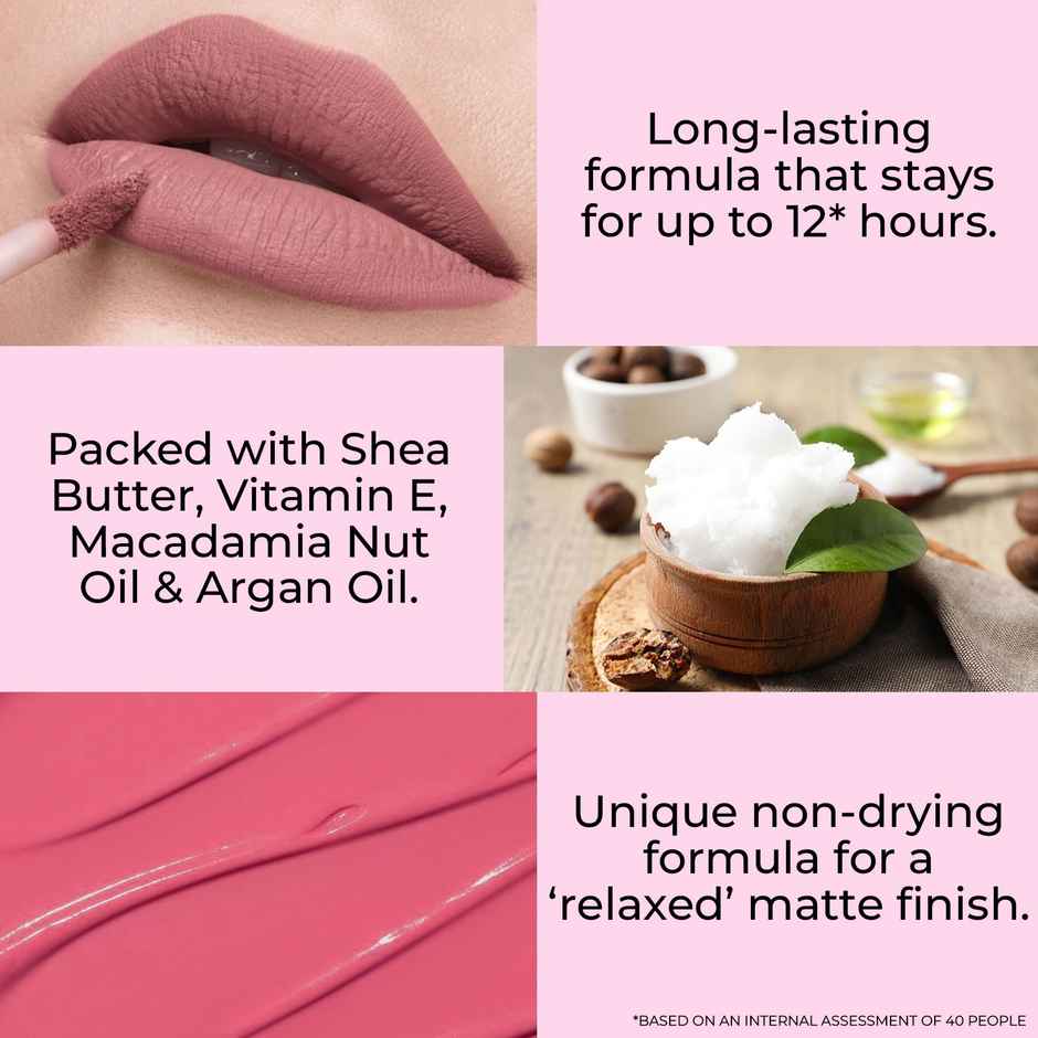 Just Herbs Long Stay Relaxed Matte Liquid Lipstick - Naughty Nudes