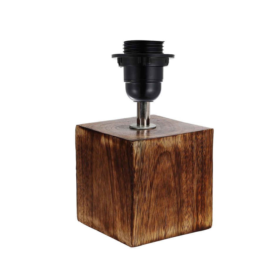 Homesake Modern Zen Wooden Lamp | Antique Base E27 Cube Bird Cylinder Nightstand Lamp | Brown