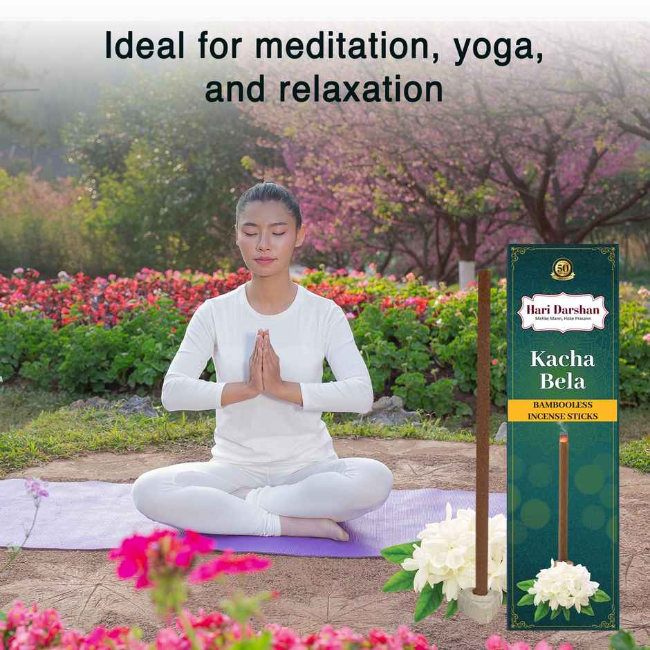 Hari Darshan Bamboo Less Incense Sticks - Kacha Bela - 30 Sticks