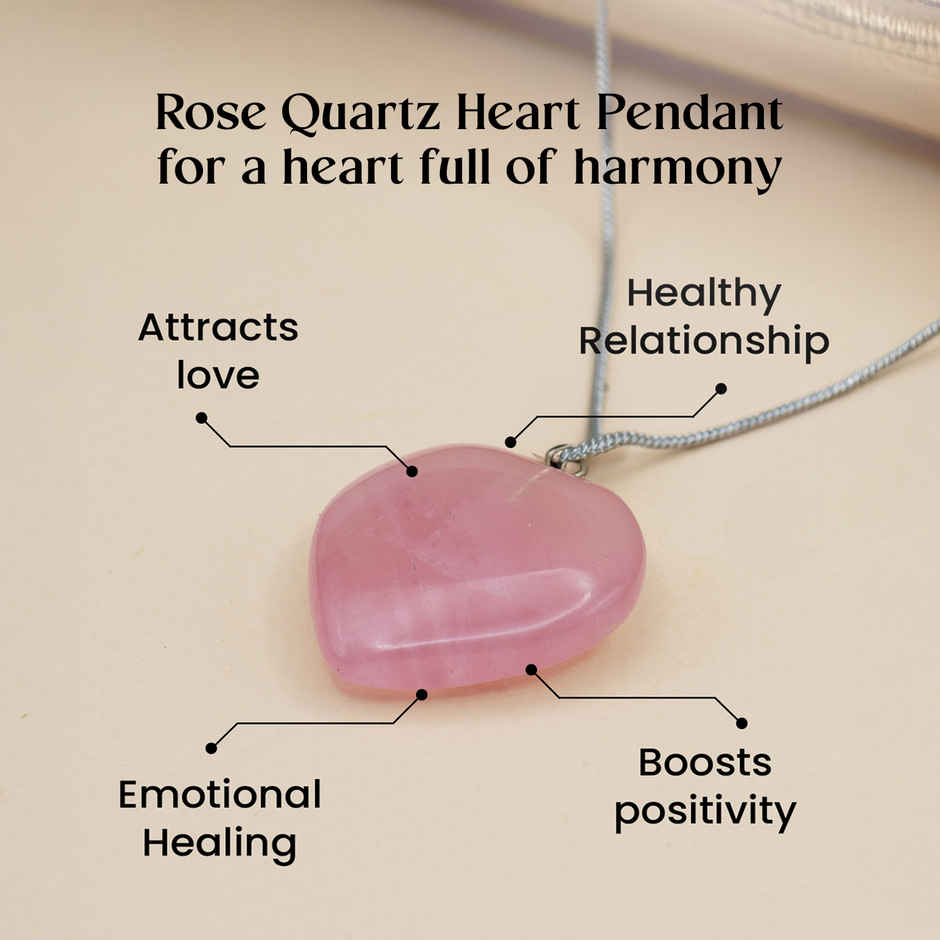 Astrotalk Rose Quartz Heart Pendant