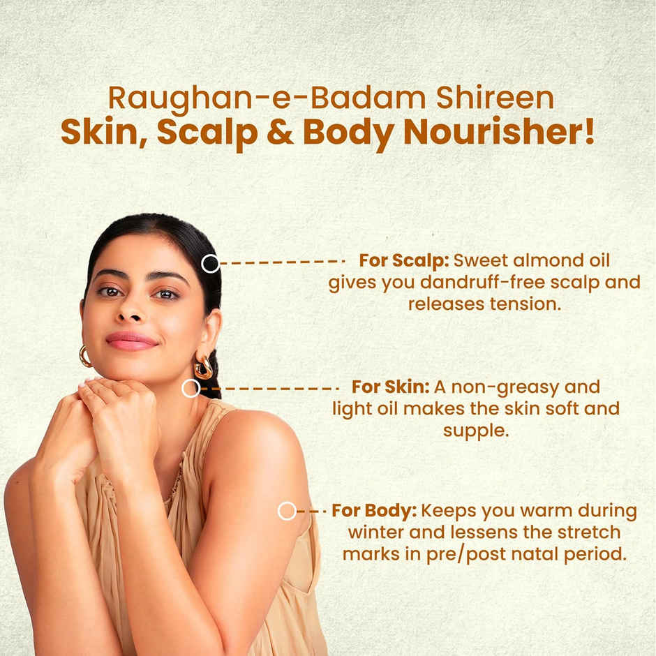 Hamdard Roghan Badam Shirin Pure Almond Oil 100mL