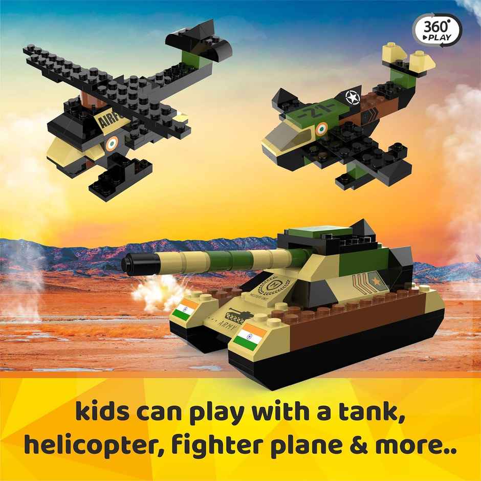 Webby Toys 4 in 1 Military Blocks Game (Multicolour, 5+ years)