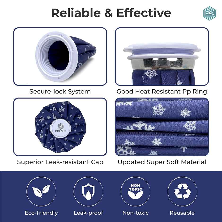 Boldfit Ice Bag For Pain Relief Cold For Cold Therapy - Blue Snowflake