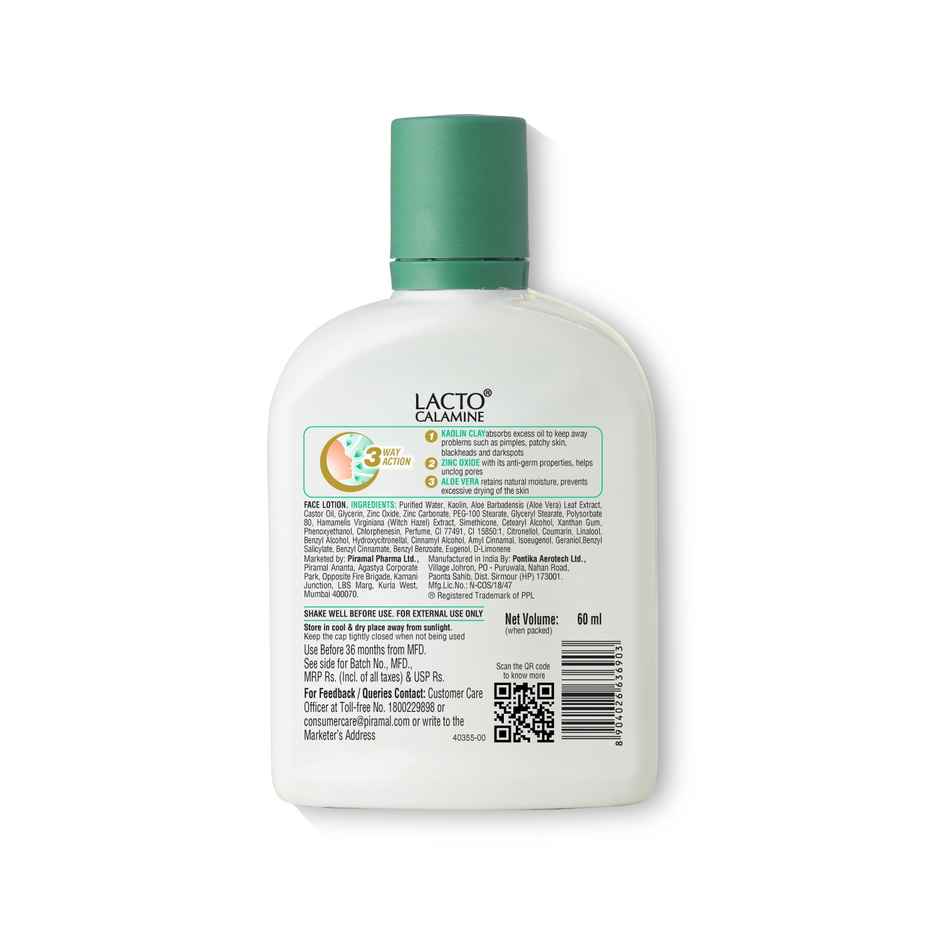 Lacto Calamine Face Lotion For Oil Balance - Combination To Normal Skin