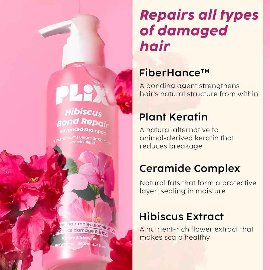 PLIX Hibiscus Bond Repair Shampoo | 200 ml | Conditioner | 175 ml