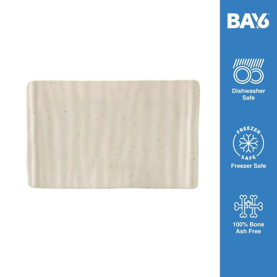 BAY6 Melamine Platter - BBQ Large -10*6 Inch - Creame Colour