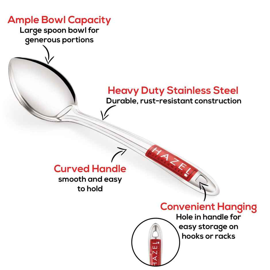 Hazel Stainless Steel Pan Spoon, Kitchen Utensil