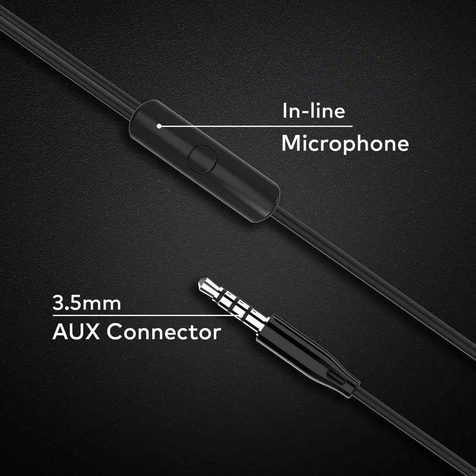 itel L20 Pro Wired Earphones 14Mm Super Bass | Music & Call Control | 1.2M Cable | Black