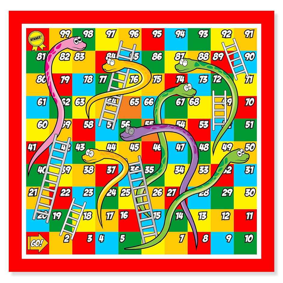 Webby Ludo, Snake & Ladders Double Sided Board Game | Portable Travel Set | 6+ years
