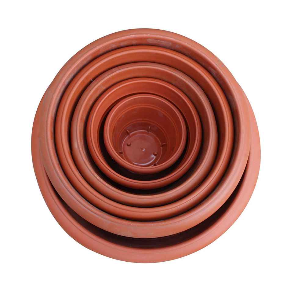TrustBasket Plastic Round Pot 10 Inch | UV Treated Terracotta Planters for Use