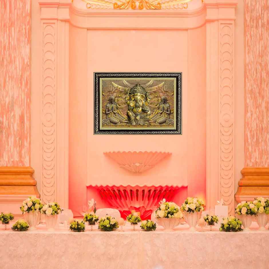 Indianara Lord Ganesha Art Painting with Frame, Home Decor