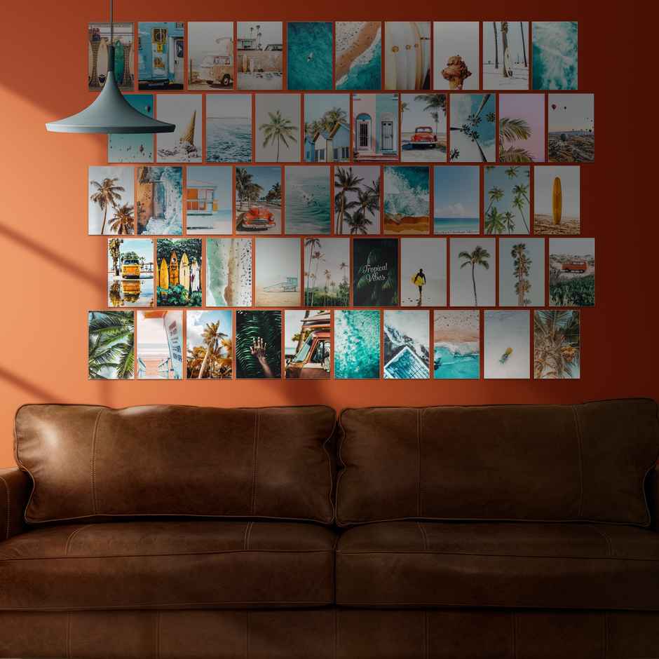 Paper Plane Design Beach Wall Posters Collage 50 Pieces (4 Inch X 6 Inch) D3