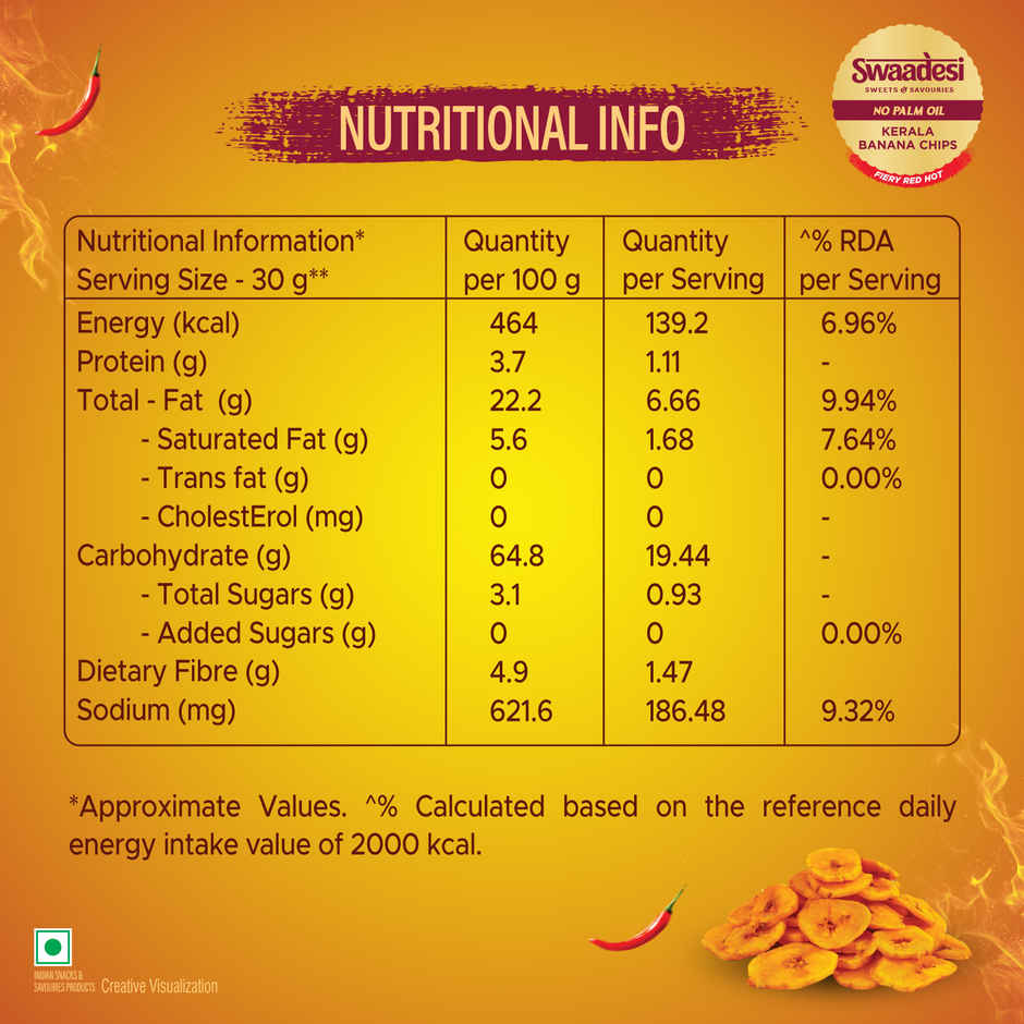 UNIBIC Kerala Banana Chips Fiery Hot | No Palm Oil