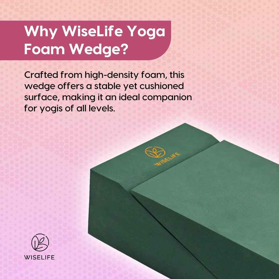 Wiselife Yoga Foam Wedge Blocks - (Set of 2-green)