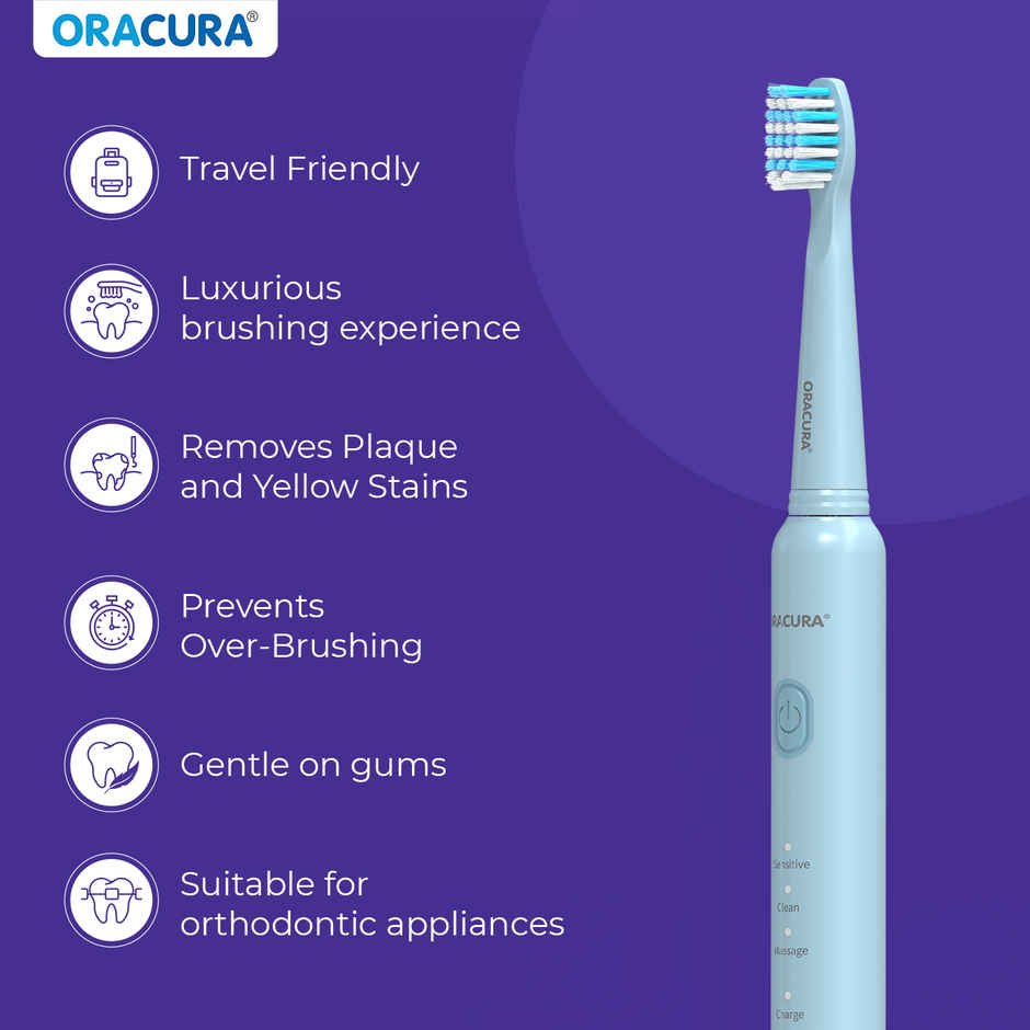 Oracura Sb200 Sonic Lite Rechargeable Electric Toothbrush Blue