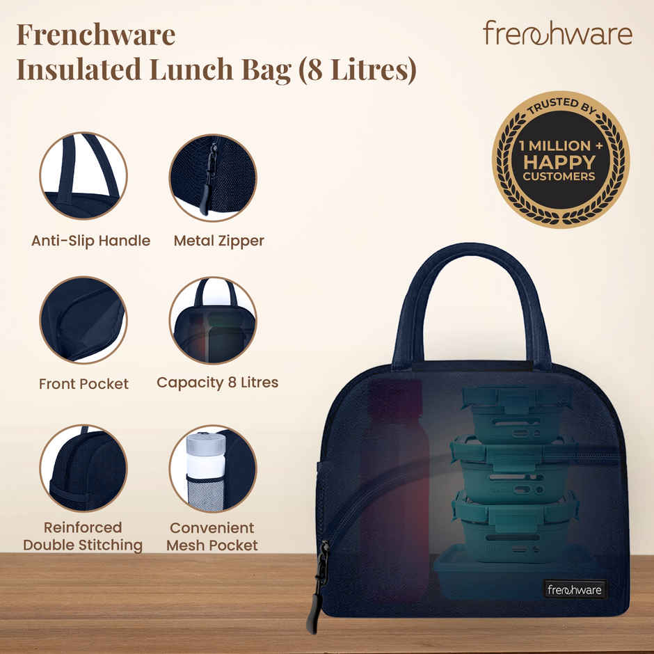 Frenchware Insulated Lunch Bag | Navy Blue